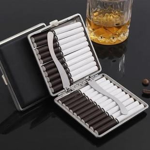 手卷皮质烟盒20支装|超薄金属简约香菸便携香烟盒烟烟夹🍬男士|礼品